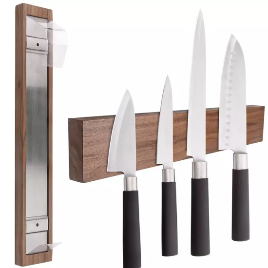 12, 14, 16 дюймов, кухонный настенный магнитный деревянный держатель для ножей